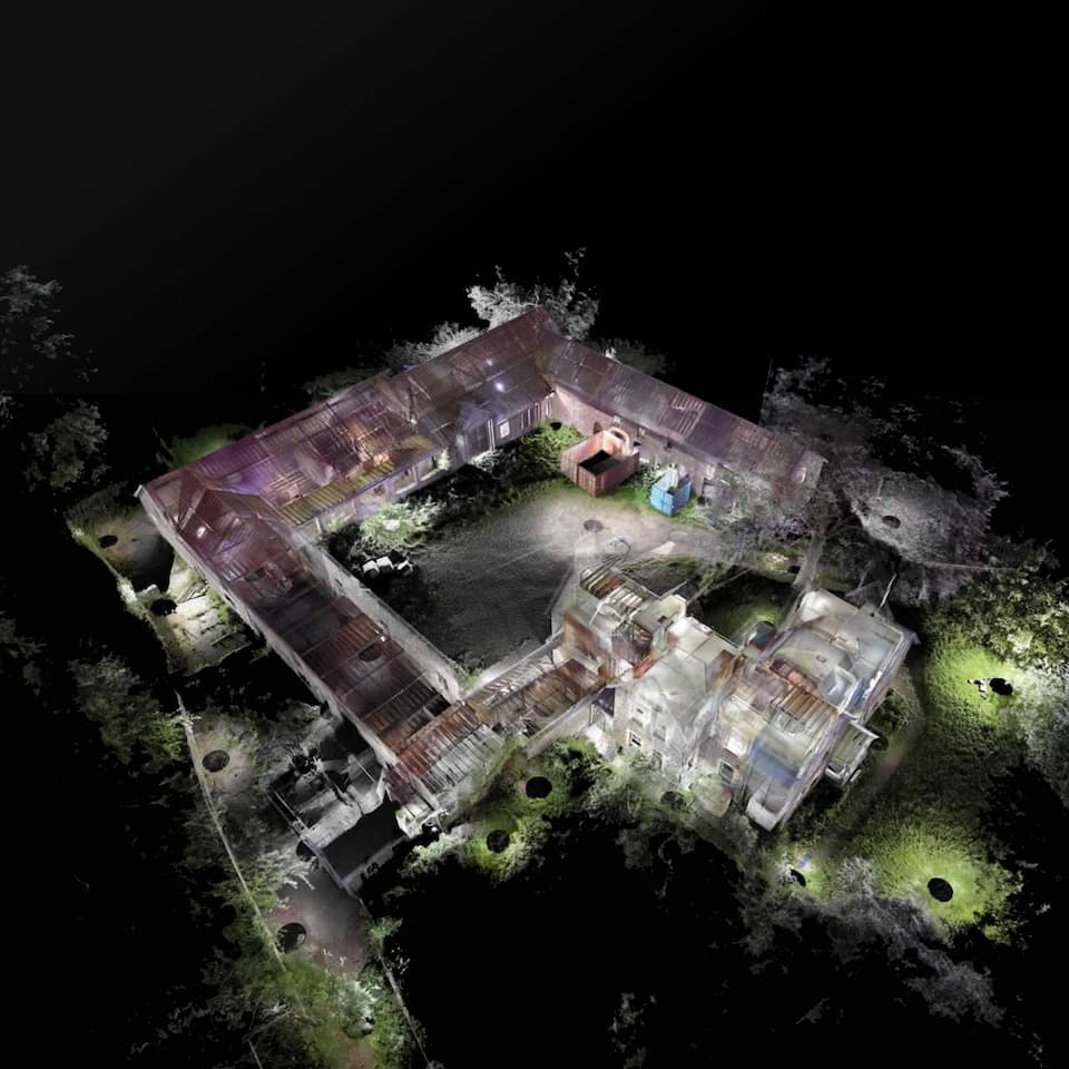 Laser scanning survey of a traditional farm building in the Breacon Beacons